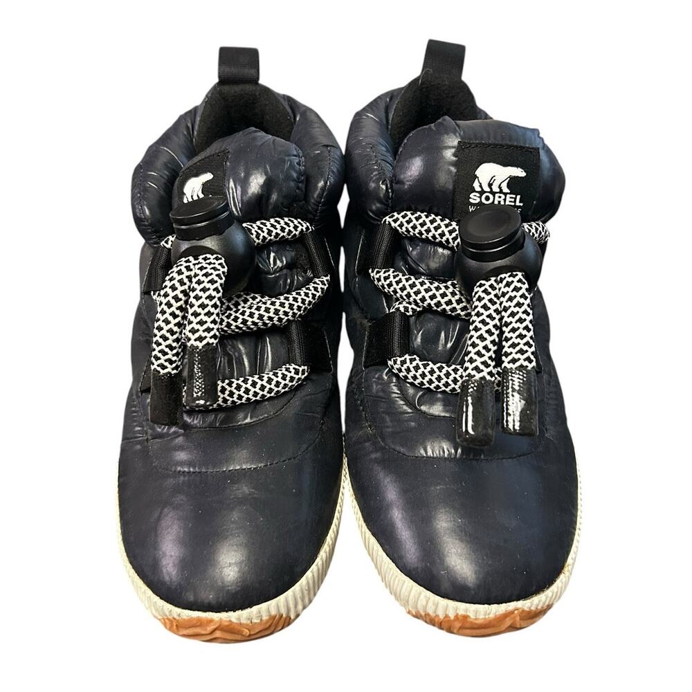 Sorel Navy Out 'N About Puffy Oversized Drawcord Lace Waterproof Boot Womens 7.5 - Picture 3 of 8
